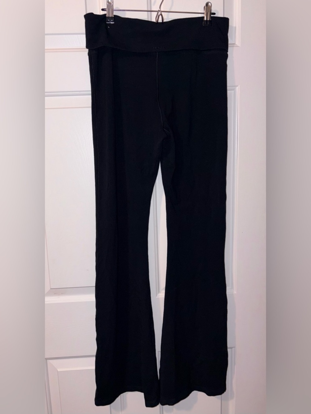 PINK Victoria’s Secret Women’s Black All-Day Foldover Flare Leggings Y2K